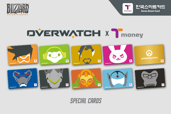 오버워치 영웅 9종과 오버워치 로고 디자인 1종 카드 이미지