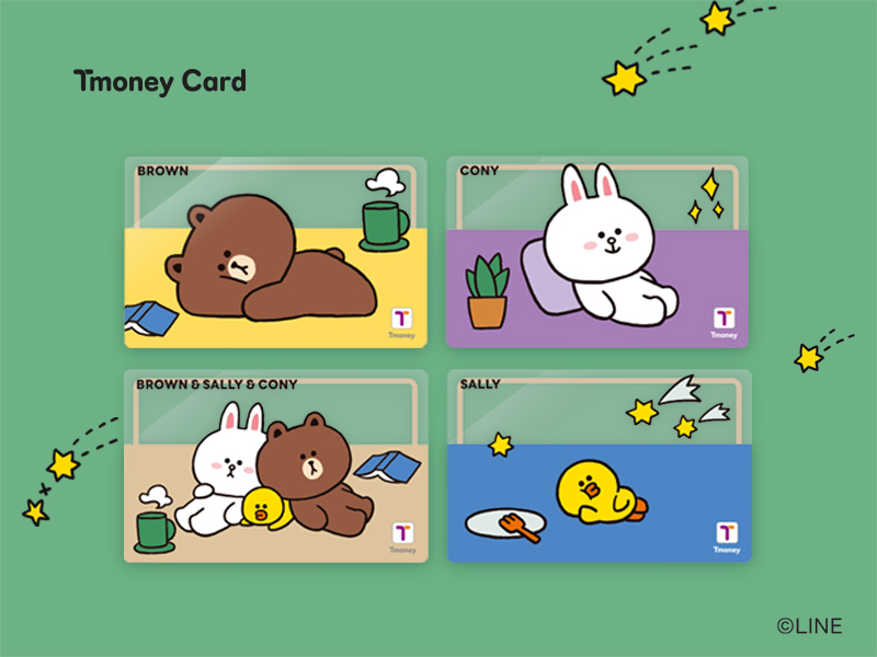 Tmoney Card. BROWN, CONY, BROWN&SALLY&CONY, SALLY ⓒLINE