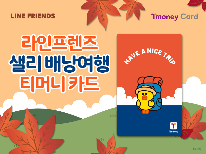 LINE FRIENDS. Tmoney Card. 라인프렌즈 샐리 배낭여행 티머니 카드. HAVE A NICE TRIP